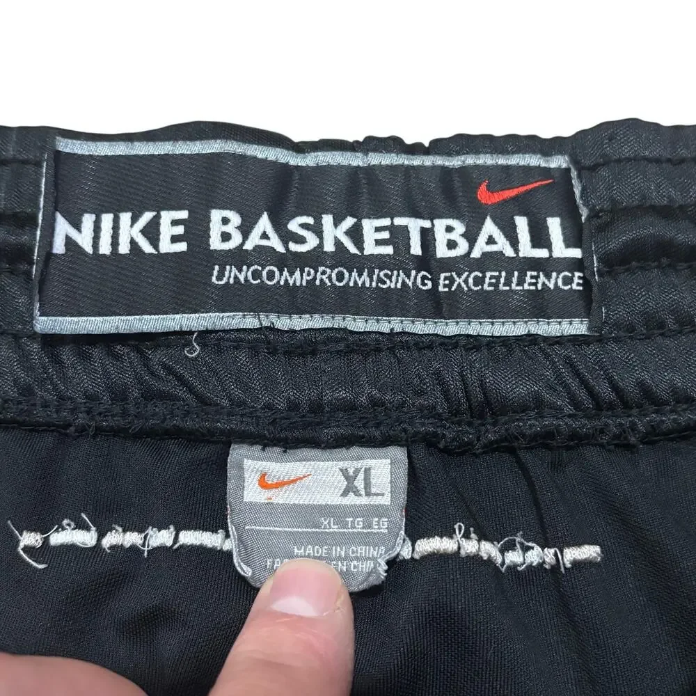 Nike Elite Shiny Dazzle Baggy Basketball Shorts Black Red Y2K Men’s XL Gray Tag
